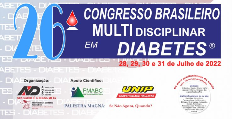 Marque na agenda o 26.º Congresso Brasileiro Multidisciplinar em Diabetes